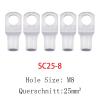 SC25-6 25-8 25-10 25-12 Copper Cable Lug Kit Bolt Hole Tinned Cable Lugs Terminals Copper Nose Wire Connector (Color : SC25-6, Size : 10PCS) view 4