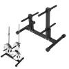 ZAQYCM Small Olympic Bumper Weight Rack, Space-Saving 6-peg Home Gym Weight Plate Holder for 1 or 2 Inch Plates, Metal Steel Barbell Holder Floor Stand, Black Olympic Weight Plate Rack Holder view 1