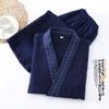 OWLONLINE Plus Size Men's Japanese Kimono Cotton Pajamas Suit (Size L, B) view 2