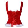 Corset Christmas Costume Bustier Overbust Lingerie Velvet Womens Fancy Dress Red L view 3