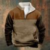 ZYXTIM Men's Pullover Shirts 1/4 Zip Fleece Sweatshirts Thermal Long Sleeve Color Block Military Sweatshirt Running Athletic Workout Shirts view 2