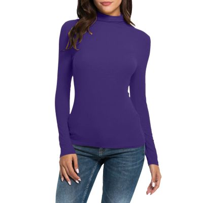 Thermal Underwear for Women Fleece Lined Cold Weather Base Layer Mock Neck Long Sleeve Top Slim Fit Thermal Shirts