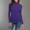 Thermal Underwear for Women Fleece Lined Cold Weather Base Layer Mock Neck Long Sleeve Top Slim Fit Thermal Shirts view 2
