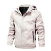 ZYXTIM Men's Tactical Jacket Waterproof Rain Jacket Ligtweight Warm Shell Rain Coat Breathable Workout Athletic Outdoor Jackets with Hood Grey view 1