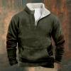 ZYXTIM Men's Pullover Hoodie Blend Fleece Long Sleeve Contrast Color Military Sweatshirt with Kanga Pocket view 2