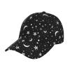 ACTYDER Black White Moon and Star Sunscreen Baseball Cap Women & Men, Sport Adjustable Baseball Hat, Sun Cap, Trucker Hat