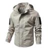 ZYXTIM Men's Long Raincoat Ligtweight Rain Jacket Waterproof Outdoor Jackets with Hood Khaki view 1