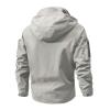 ZYXTIM Men's Long Raincoat Ligtweight Rain Jacket Waterproof Outdoor Jackets with Hood Khaki view 2