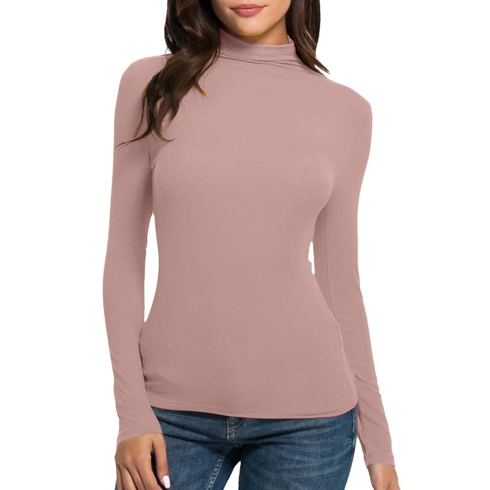 Thermal Underwear for Women Fleece Lined Cold Weather Base Layer Mock Neck Long Sleeve Top Slim Fit Thermal Shirts