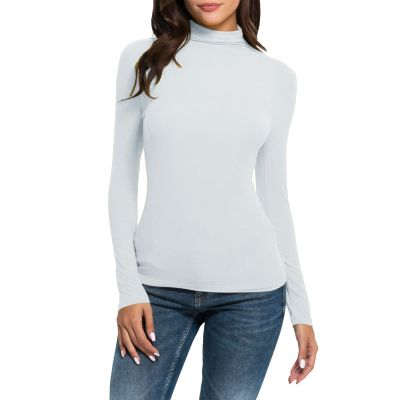 Thermal Underwear for Women Fleece Lined Cold Weather Base Layer Mock Neck Long Sleeve Top Slim Fit Thermal Shirts
