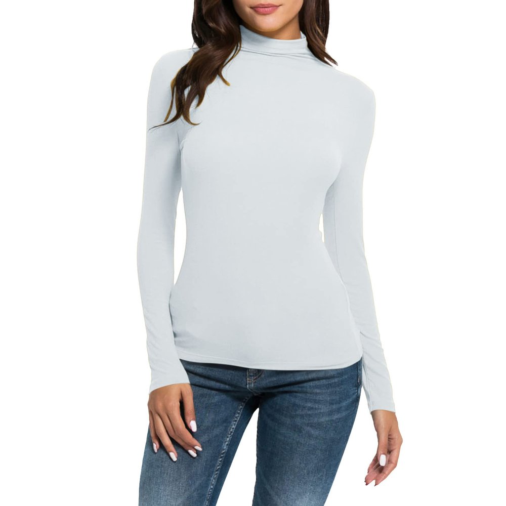 Thermal Underwear for Women Fleece Lined Cold Weather Base Layer Mock Neck Long Sleeve Top Slim Fit Thermal Shirts