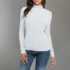 Thermal Underwear for Women Fleece Lined Cold Weather Base Layer Mock Neck Long Sleeve Top Slim Fit Thermal Shirts view 2