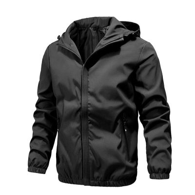 ZYXTIM Men's Waterproof Rain Jacket Outdoor Lightweight Softshell Raincoat for Hiking Travel
