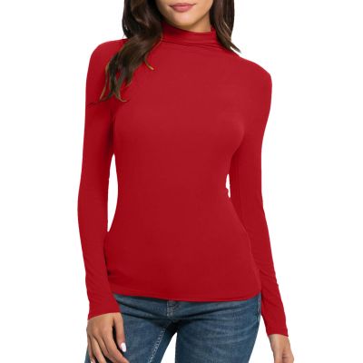 Thermal Underwear for Women Fleece Lined Cold Weather Base Layer Mock Neck Long Sleeve Top Slim Fit Thermal Shirts