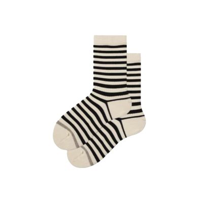 2 Pairs Of Striped Socks Women's Spring And Fall Mid-calf Socks Cotton Socks Simple Versatile Sports Stockings