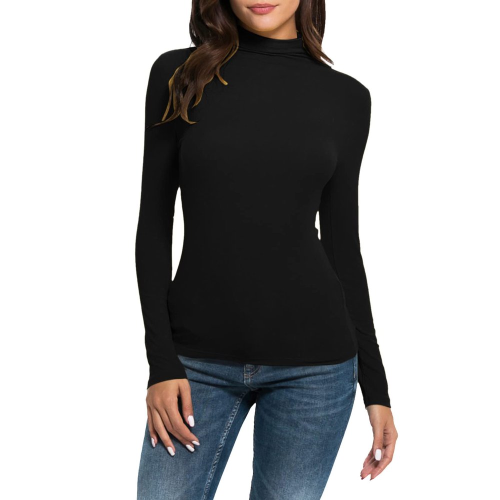 Thermal Underwear for Women Fleece Lined Cold Weather Base Layer Mock Neck Long Sleeve Top Slim Fit Thermal Shirts