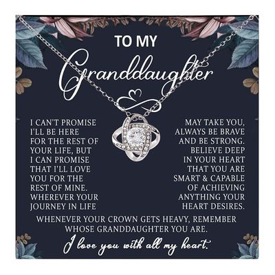 To My Granddaughter Necklace From Grandma, Granddaughter Gift From Grandpa, Granddaughters Necklace With Message Card And Gift Box, Graduation Anniversary Christmas Birthday Gifts For Granddaughters