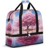 Watercolor Flower Tree Travel Duffel Bag with Foldable Shoe Compartment Shoulder Tote Travel Weekend Bag Sports Gym Overnight Bags view 1