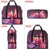 Feather Abstract Travel Duffel Bag with Foldable Shoe Compartment Shoulder Tote Travel Weekend Bag Sports Gym Overnight Bags view 3