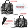 Abstract Camo Cat Travel Duffel Bag with Foldable Shoe Compartment Shoulder Tote Travel Weekend Bag Sports Gym Overnight Bags view 2
