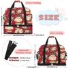 Cherries Flower Cupcake Travel Duffel Bag with Foldable Shoe Compartment Shoulder Tote Travel Weekend Bag Sports Gym Overnight Bags view 2