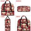 Cherries Flower Cupcake Travel Duffel Bag with Foldable Shoe Compartment Shoulder Tote Travel Weekend Bag Sports Gym Overnight Bags view 3