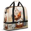 Rooster Cock Easter Eggs Travel Duffel Bag with Foldable Shoe Compartment Shoulder Tote Travel Weekend Bag Sports Gym Overnight Bags view 1