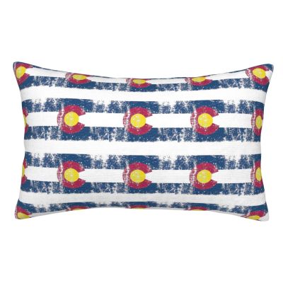 Augenstern Zippered Bed Pillow Protector Vintage-Colorado-State-Flag Decorative Throw Pillow Cover Pillowcase Encasement 14"X20"