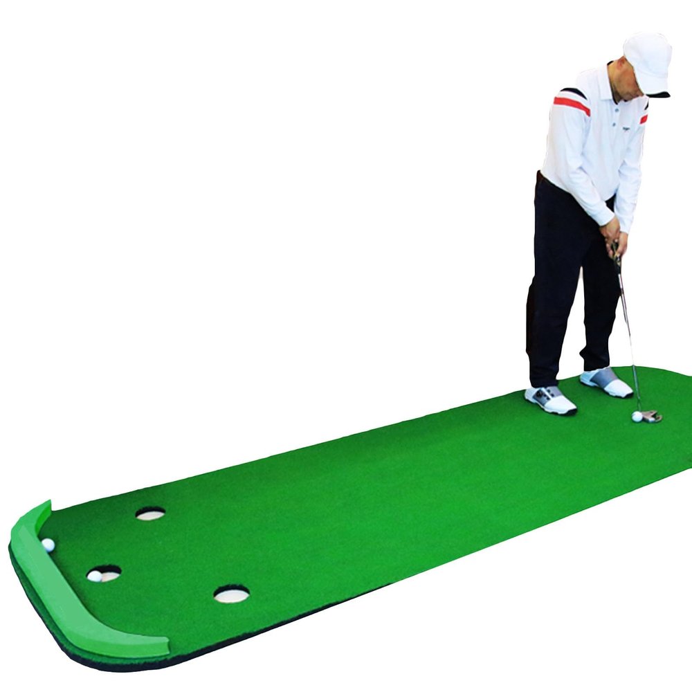 XPLKQXE Foldable Golf Hitting Mat, Artificial Turf Golf Putting Pad, Golf Hitting Training Aids, Portable Golf Chipping Game Training Aids Home Backyard Office (Color : Green-118.1x39.4in, Size : 8p