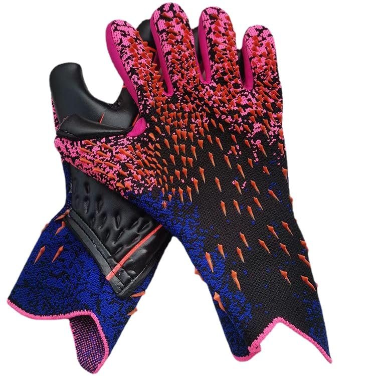 PLbSe Soccer Goalkeeper Gloves Goalie Training Gloves Strong Grip Anti-Slip and Breathable for Adults and Children (Red,8)