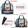 Fantasize Sky Dolphin Travel Duffel Bag with Foldable Shoe Compartment Shoulder Tote Travel Weekend Bag Sports Gym Overnight Bags view 2