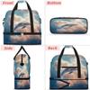 Fantasize Sky Dolphin Travel Duffel Bag with Foldable Shoe Compartment Shoulder Tote Travel Weekend Bag Sports Gym Overnight Bags view 3