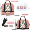 Cute Cartoon Rabbit Flower Travel Duffel Bag with Foldable Shoe Compartment Shoulder Tote Travel Weekend Bag Sports Gym Overnight Bags view 2