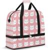 Cartoon Cute Cat Travel Duffel Bag with Foldable Shoe Compartment Shoulder Tote Travel Weekend Bag Sports Gym Overnight Bags view 1