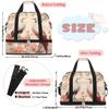 Flower Crane Print Travel Duffel Bag with Foldable Shoe Compartment Shoulder Tote Travel Weekend Bag Sports Gym Overnight Bags view 2