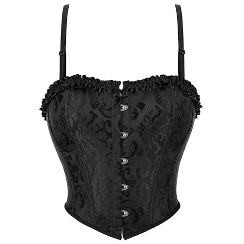 FGSS Bustier-Corset Crop-Tops for Women - Spaghetti-Strap-Corset-Bustier Top for Night-Out-Club-Party