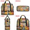 Art Colorful Graffiti Travel Duffel Bag with Foldable Shoe Compartment Shoulder Tote Travel Weekend Bag Sports Gym Overnight Bags view 3
