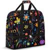 Cute Flower Colorful Floral Travel Duffel Bag with Foldable Shoe Compartment Shoulder Tote Travel Weekend Bag Sports Gym Overnight Bags view 1