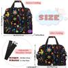 Cute Flower Colorful Floral Travel Duffel Bag with Foldable Shoe Compartment Shoulder Tote Travel Weekend Bag Sports Gym Overnight Bags view 2