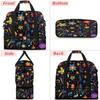 Cute Flower Colorful Floral Travel Duffel Bag with Foldable Shoe Compartment Shoulder Tote Travel Weekend Bag Sports Gym Overnight Bags view 3