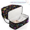 Cute Flower Colorful Floral Travel Duffel Bag with Foldable Shoe Compartment Shoulder Tote Travel Weekend Bag Sports Gym Overnight Bags view 4