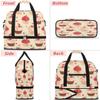 Cupcake Cute Cherries Travel Duffel Bag with Foldable Shoe Compartment Shoulder Tote Travel Weekend Bag Sports Gym Overnight Bags view 3
