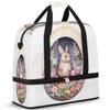 Easter Flower Eggs Rabbit Travel Duffel Bag with Foldable Shoe Compartment Shoulder Tote Travel Weekend Bag Sports Gym Overnight Bags view 1