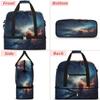 Galaxy Sky Travel Duffel Bag with Foldable Shoe Compartment Shoulder Tote Travel Weekend Bag Sports Gym Overnight Bags view 3