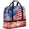 American Independence Day Flag Travel Duffel Bag with Foldable Shoe Compartment Shoulder Tote Travel Weekend Bag Sports Gym Overnight Bags view 1