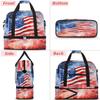 American Independence Day Flag Travel Duffel Bag with Foldable Shoe Compartment Shoulder Tote Travel Weekend Bag Sports Gym Overnight Bags view 3