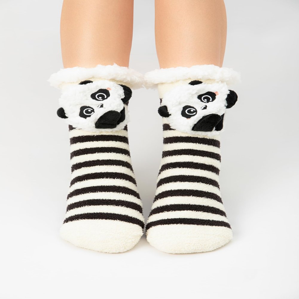 Heated Socks for Women Rechargeable Keep Warm 3 to 6 Hours Washable Warm Socks, Winter Sports Foot Camping Warmer Suitable for The Elderly and Children with Cold Hands and Feet in Winter (Panda)