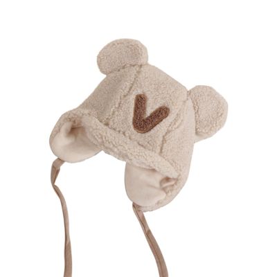 Baby Winter Hat Cute Bear Toddler Earflap eanie Warm Knit Cap for Kids Boys Girls Sherp Lined Cute (Beige, One Size)