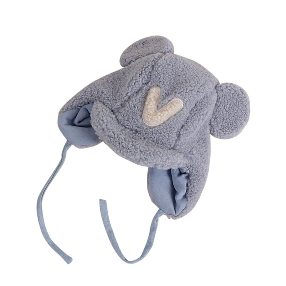 Baby Winter Hat Cute Bear Toddler Earflap eanie Warm Knit Cap for Kids Boys Girls Sherp Lined Cute (Blue, One Size)
