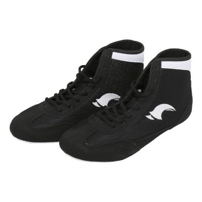 Boxing Shoes for Kids Sports Training Shoes Men's Wrestling Shoes Boys Girls High Top Boots (Black, 6 Big Kids)